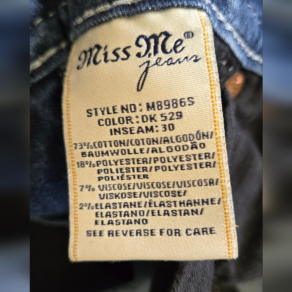 Miss Me Skinny Jeans Size 27 Feather Embellished Stretch Denim - Picture 13 of 13